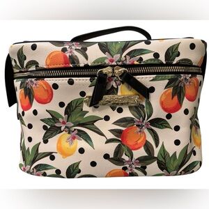 Betsey Johnson citrus print travel makeup train case - NWOT